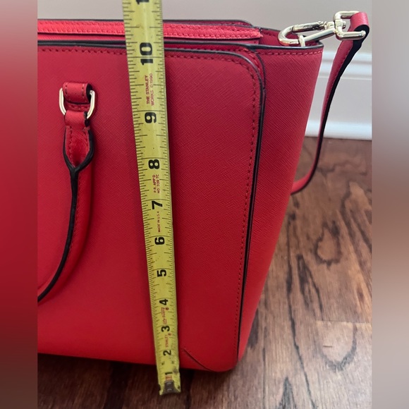 Tory Burch Emerson Poppy Orange Zip Tote Bag - Picture 3 of 16